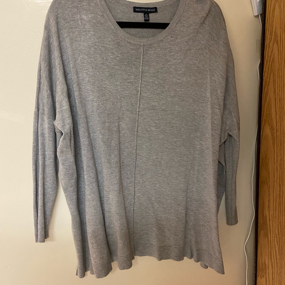 Oversized gray sweater - Saks Fifth Avenue